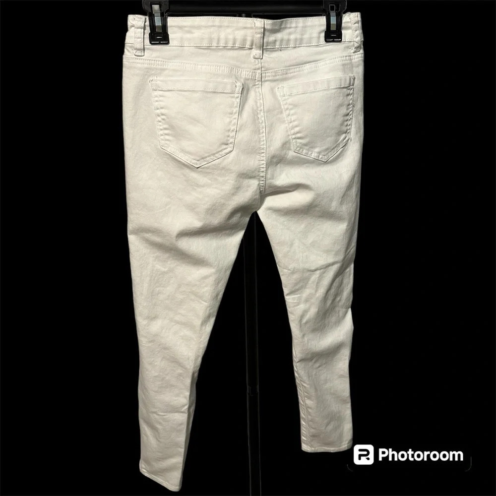 WAX Jean Los Angeles Women's White Distressed Skinny Jeans Size M 9 - Picture 3 of 14